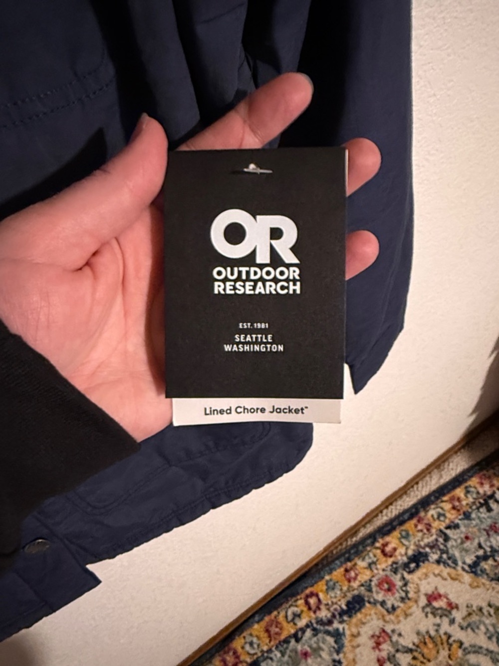 Outdoor Research Naval Blue Lined Chore Coat Water Resistant Size Medium NWT - Picture 5 of 10